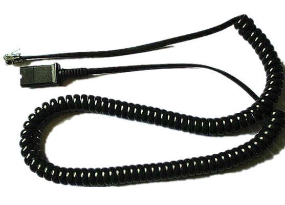 4-पिन प्लग और कनेक्टर टीपीयू लचीला कुंडलित फोन कॉर्ड सर्पिल केबल टेलीफोन डोरियों के साथ